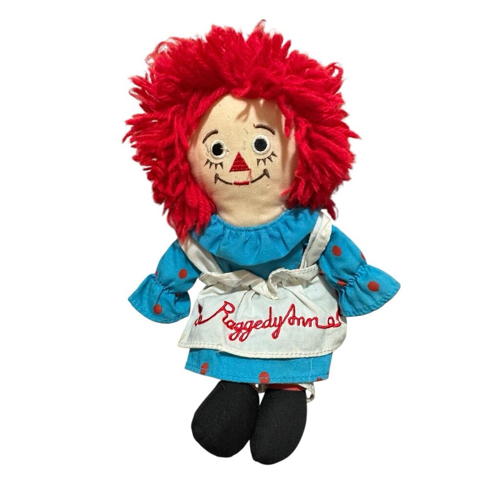 Applause Raggedy Ann Soft Doll Plush 8” Johnny Gruelle Embroidered Face Vintage